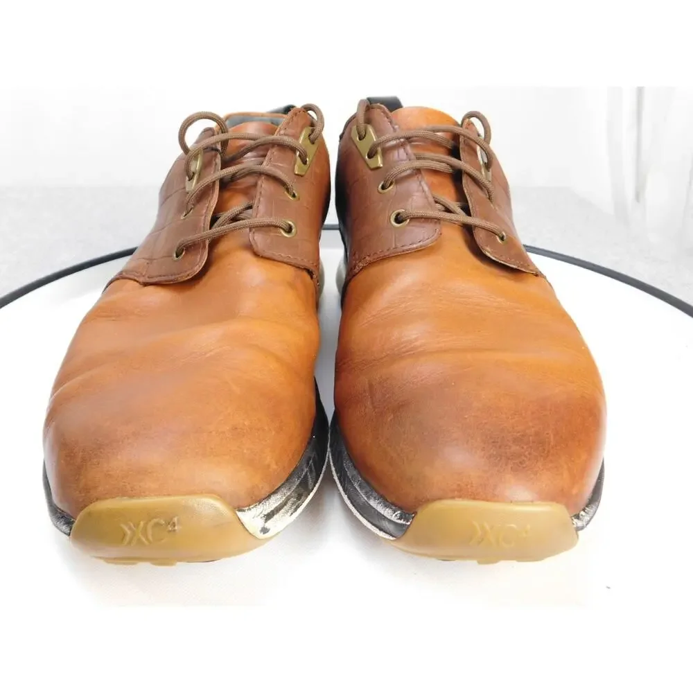 Johnston & Murphy Spikeless Golf Shoes Mens 8 Brown Leather Saddle XC4 25-3572